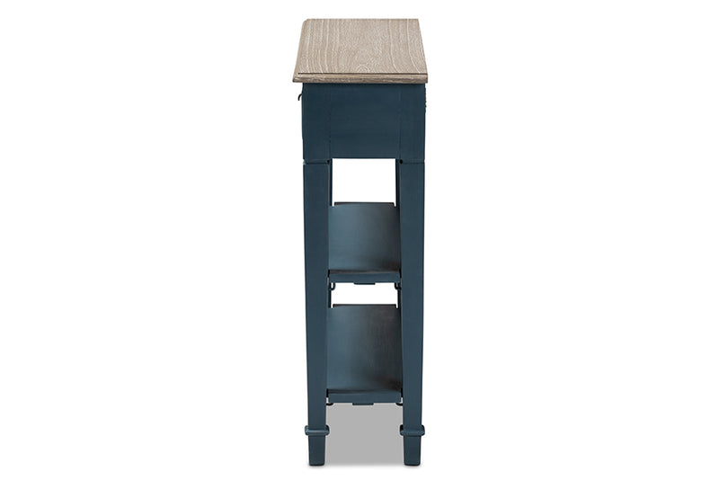 Baxton Studio Dauphine French Provincial Blue Spruce Fiinished Wood Accent Console Table