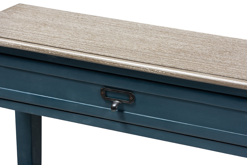 Baxton Studio Dauphine French Provincial Blue Spruce Fiinished Wood Accent Console Table