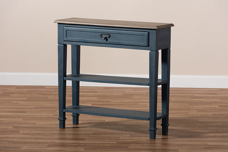 Baxton Studio Dauphine French Provincial Blue Spruce Fiinished Wood Accent Console Table