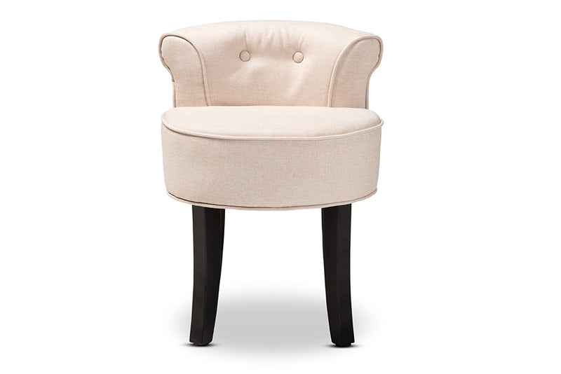 Baxton Studio Cerise Classic and Traditional Small Beige Fabric Upholstered Accent Chair
