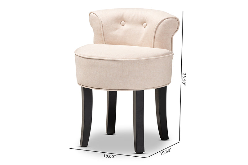 Baxton Studio Cerise Classic and Traditional Small Beige Fabric Upholstered Accent Chair