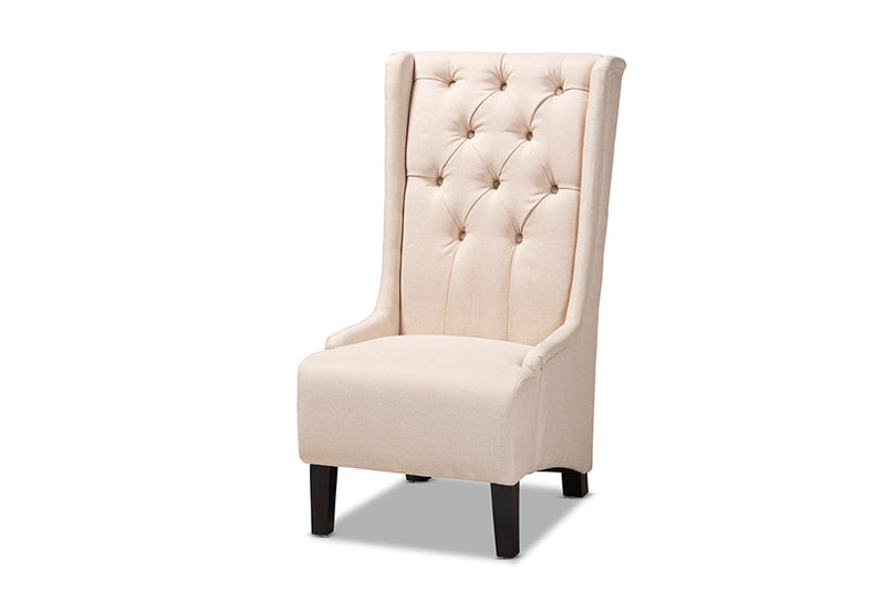 Baxton Studio Dorais Transitional Beige Fabric Upholstered Accent Chair