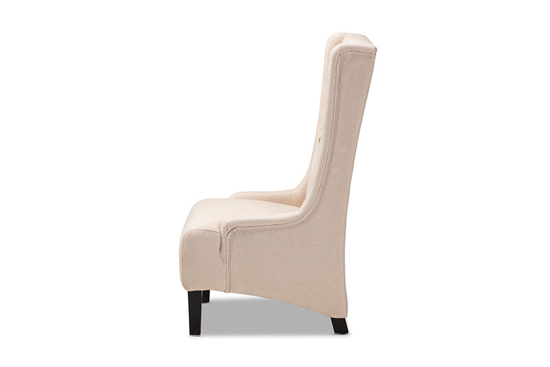 Baxton Studio Dorais Transitional Beige Fabric Upholstered Accent Chair