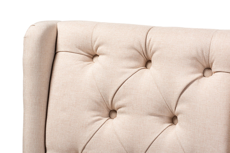 Baxton Studio Dorais Transitional Beige Fabric Upholstered Accent Chair