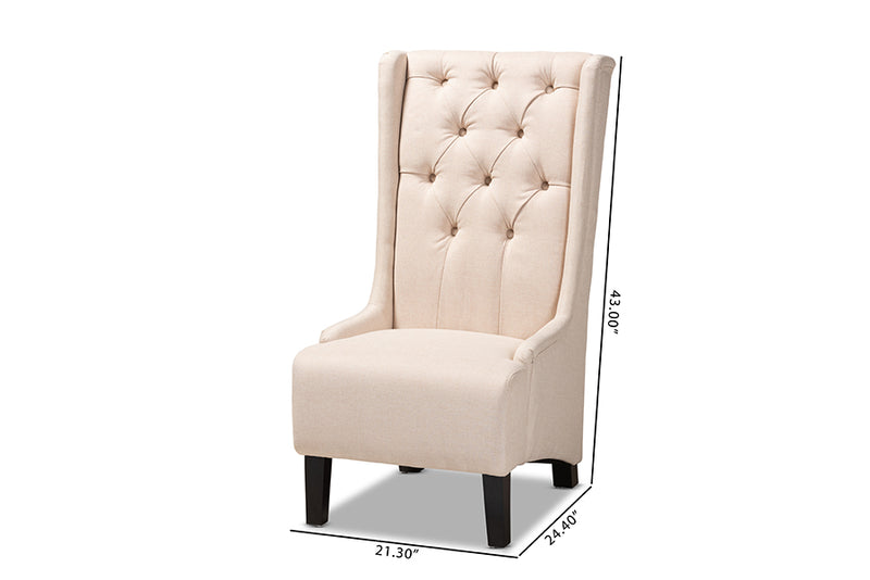 Baxton Studio Dorais Transitional Beige Fabric Upholstered Accent Chair