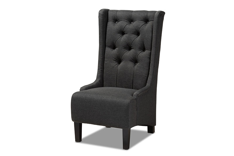 Baxton Studio Dorais Transitional Gray Fabric Upholstered Accent Chair