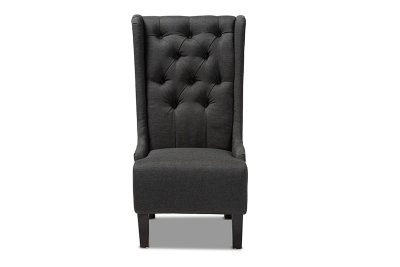 Baxton Studio Dorais Transitional Gray Fabric Upholstered Accent Chair