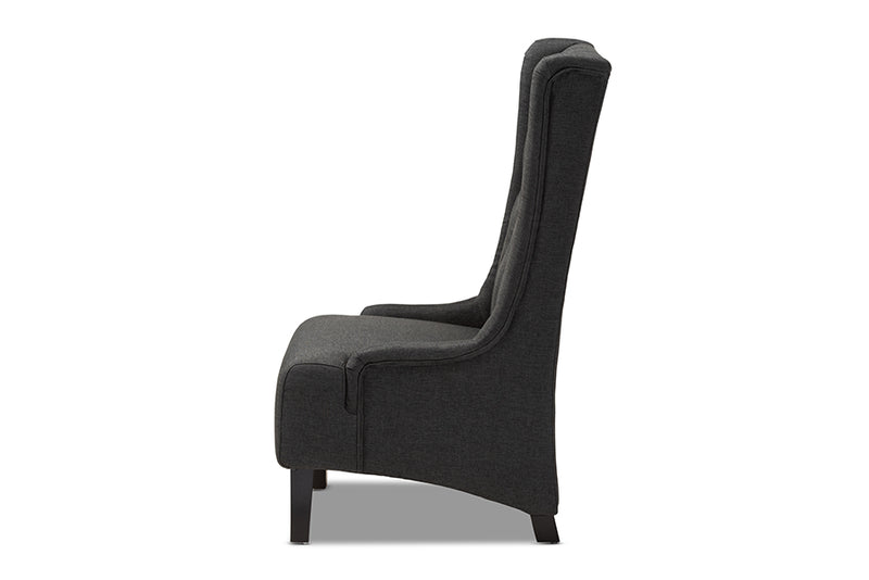 Baxton Studio Dorais Transitional Gray Fabric Upholstered Accent Chair