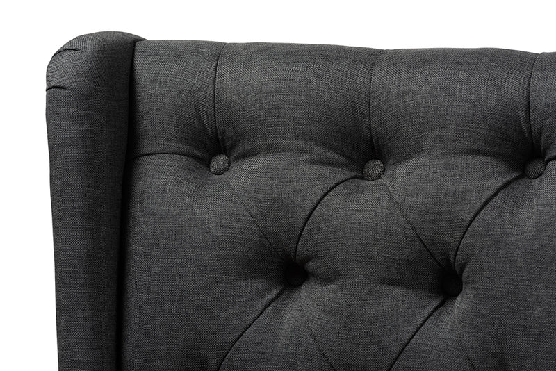 Baxton Studio Dorais Transitional Gray Fabric Upholstered Accent Chair
