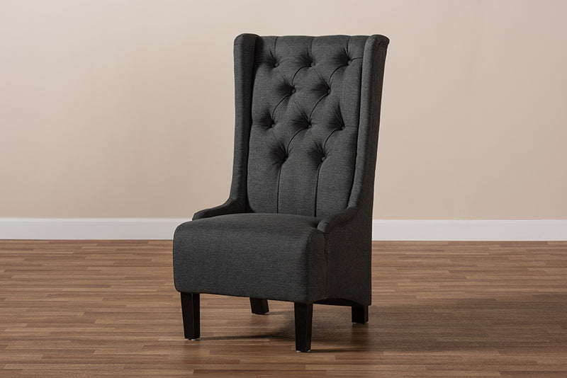 Baxton Studio Dorais Transitional Gray Fabric Upholstered Accent Chair