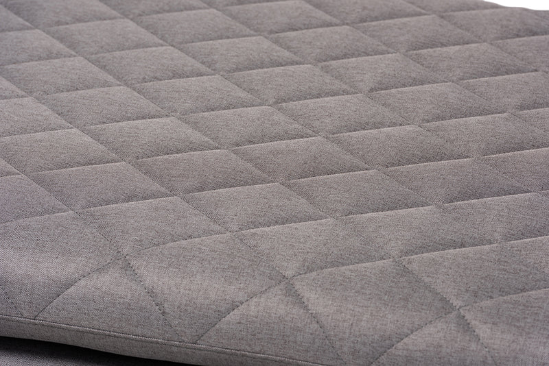 Baxton Studio Marit Mid-Century Modern Grey Fabric Upholstered Walnut Finished Wood Daybed