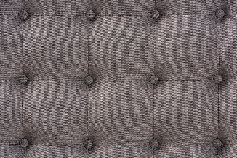 Baxton Studio Alvere Modern and Contemporary Grey Fabric Upholstered Walnut Finished Cocktail Ottoman