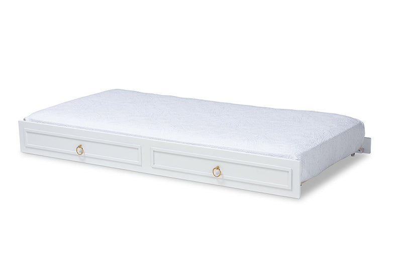 Baxton Studio Mariana Classic and Traditional White Finished Wood Twin Size Trundle