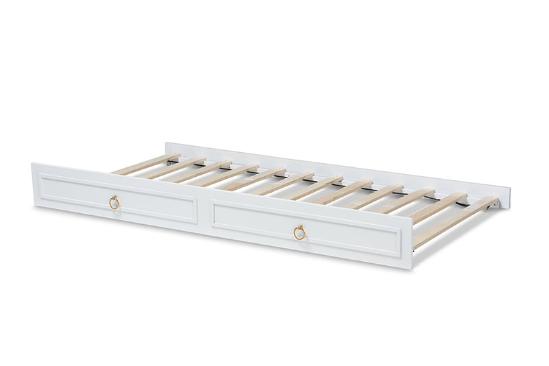 Baxton Studio Mariana Classic and Traditional White Finished Wood Twin Size Trundle