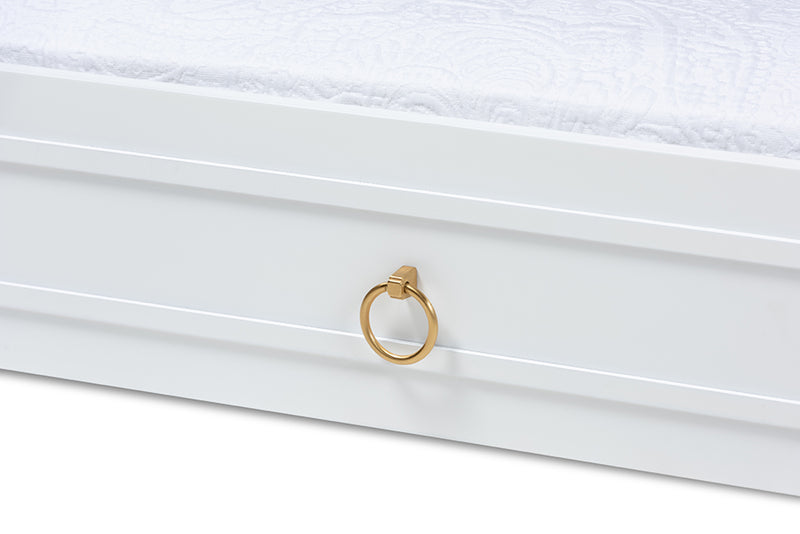 Baxton Studio Mariana Classic and Traditional White Finished Wood Twin Size Trundle