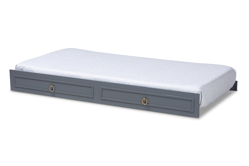Baxton Studio Mariana Classic and Traditional Grey Finished Wood Twin Size Trundle