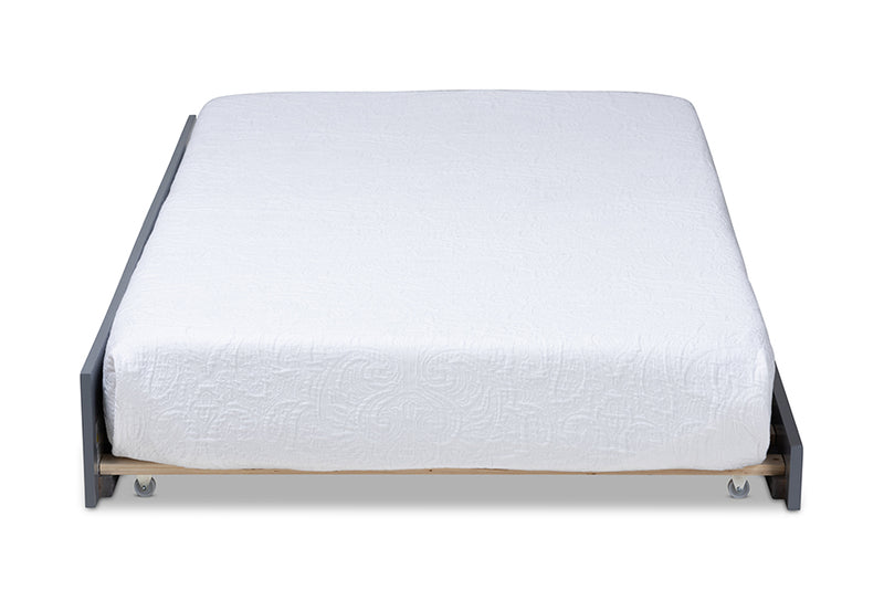 Baxton Studio Mariana Classic and Traditional Grey Finished Wood Twin Size Trundle