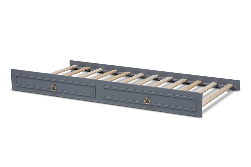 Baxton Studio Mariana Classic and Traditional Grey Finished Wood Twin Size Trundle