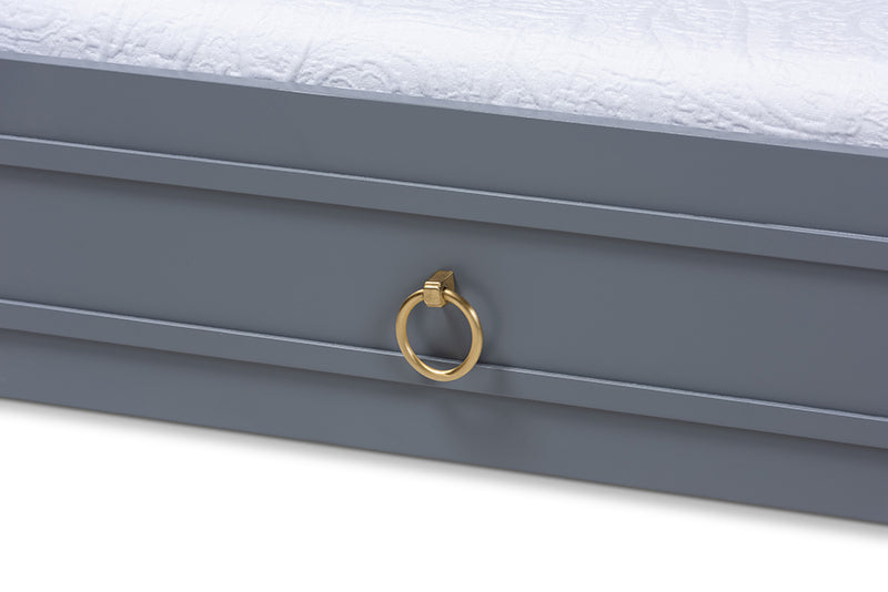 Baxton Studio Mariana Classic and Traditional Grey Finished Wood Twin Size Trundle
