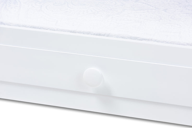 Baxton Studio Cintia Cottage Farmhouse White Finished Wood Twin Size Trundle