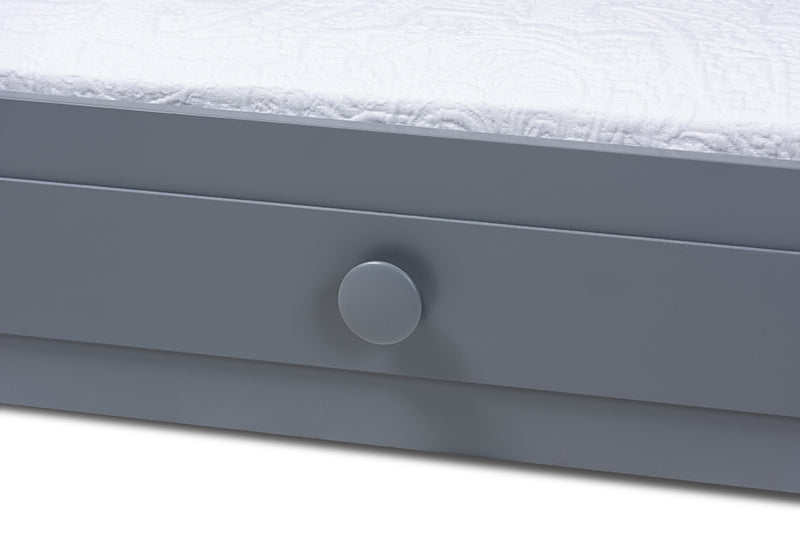 Baxton Studio Cintia Cottage Farmhouse Grey Finished Wood Twin Size Trundle
