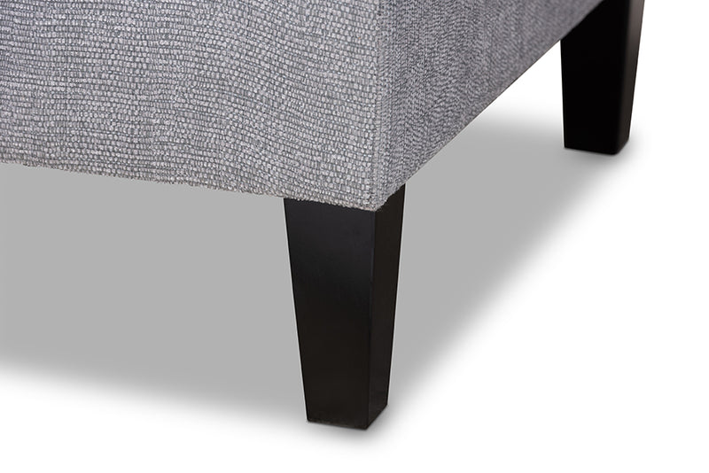 Baxton Studio Florent Modern and Contemporary Grey Fabric Upholstered Black Finished Chaise Lounge
