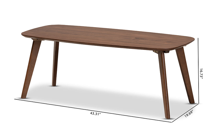 Baxton Studio Dahlia Mid-Century Modern Walnut Finished Coffee Table