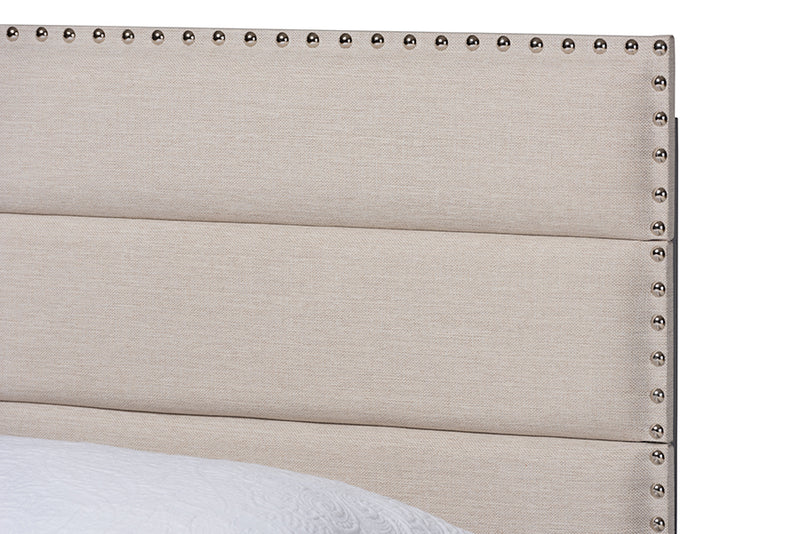 Baxton Studio Ansa Modern and Contemporary Beige Fabric Upholstered Twin Size Bed