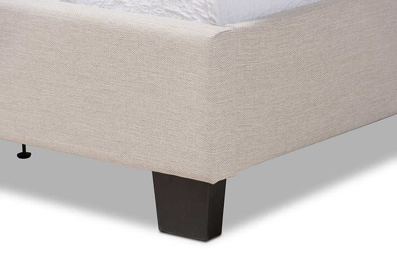 Baxton Studio Ansa Modern and Contemporary Beige Fabric Upholstered Twin Size Bed