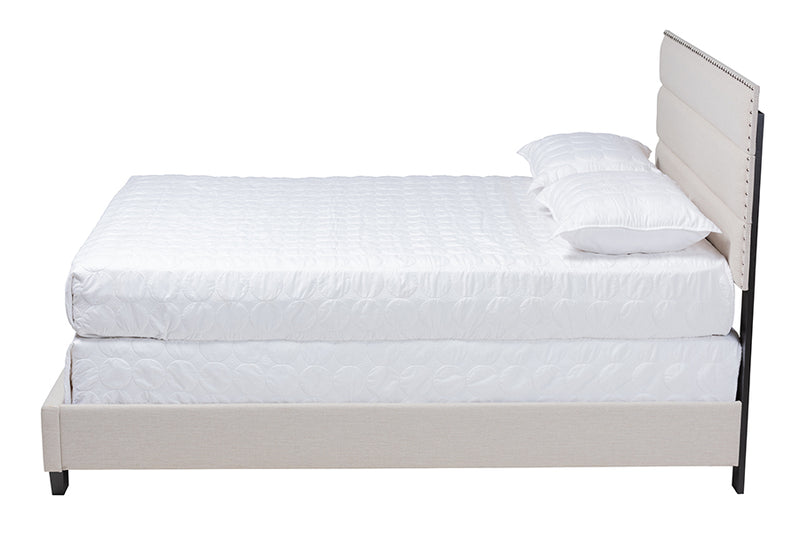 Baxton Studio Ansa Modern and Contemporary Beige Fabric Upholstered Full Size Bed