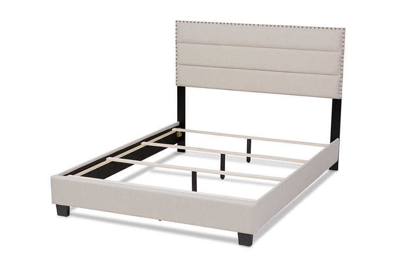Baxton Studio Ansa Modern and Contemporary Beige Fabric Upholstered Full Size Bed