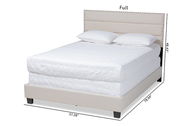 Baxton Studio Ansa Modern and Contemporary Beige Fabric Upholstered Full Size Bed