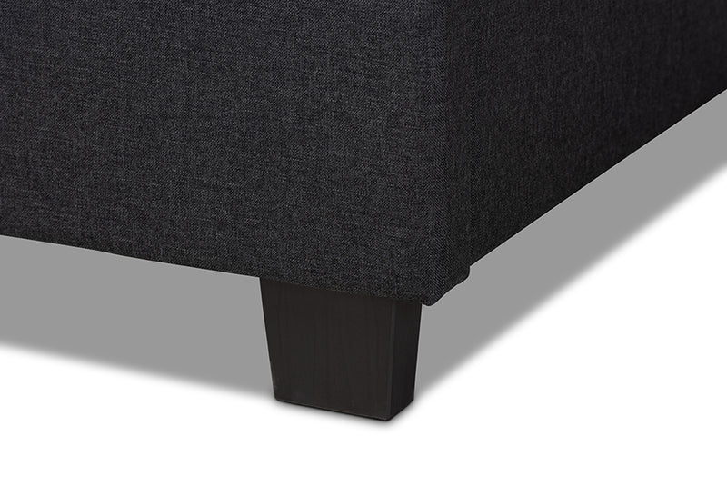 Baxton Studio Ansa Modern and Contemporary Dark Grey Fabric Upholstered Twin Size Bed