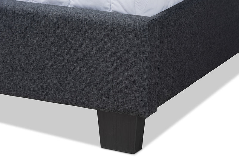 Baxton Studio Ansa Modern and Contemporary Dark Grey Fabric Upholstered Queen Size Bed
