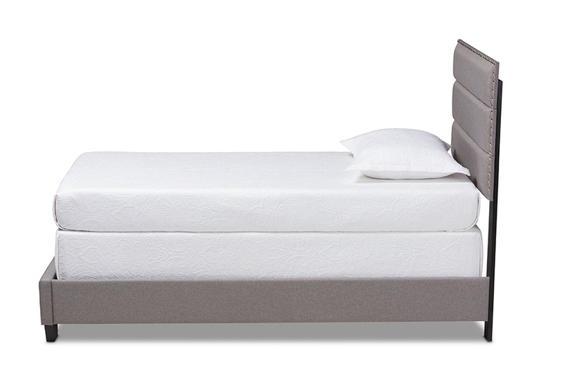 Baxton Studio Ansa Modern and Contemporary Grey Fabric Upholstered Twin Size Bed