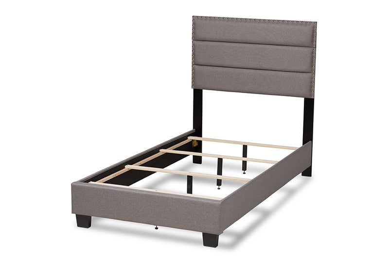 Baxton Studio Ansa Modern and Contemporary Grey Fabric Upholstered Twin Size Bed