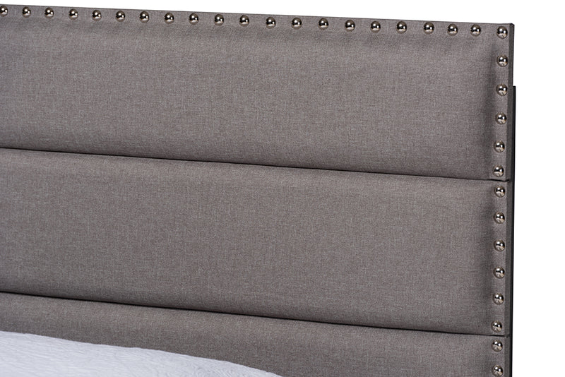 Baxton Studio Ansa Modern and Contemporary Grey Fabric Upholstered Twin Size Bed