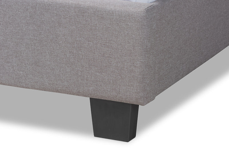 Baxton Studio Ansa Modern and Contemporary Grey Fabric Upholstered Twin Size Bed