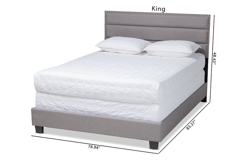 Baxton Studio Ansa Modern and Contemporary Grey Fabric Upholstered Full Size Bed