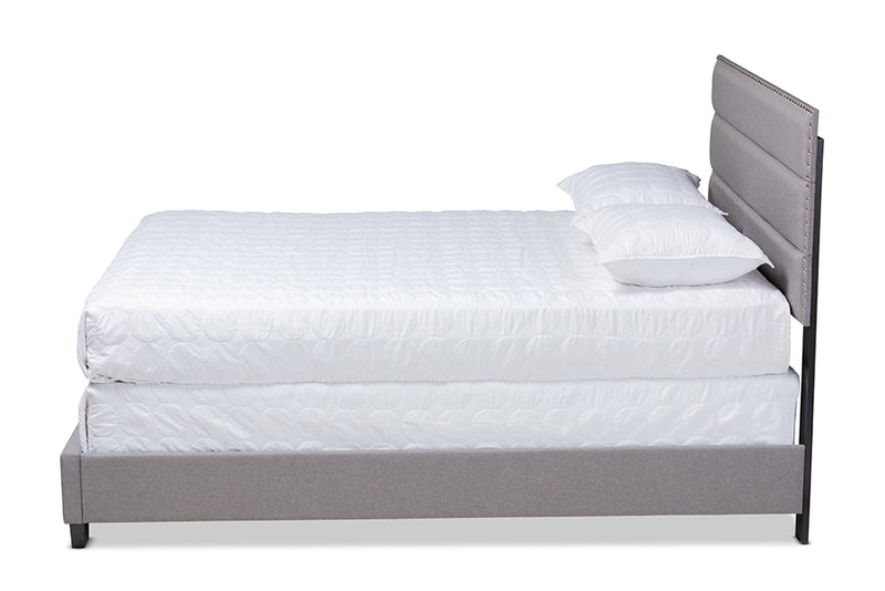 Baxton Studio Ansa Modern and Contemporary Grey Fabric Upholstered Full Size Bed