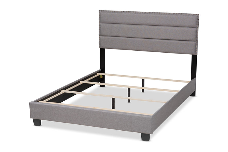 Baxton Studio Ansa Modern and Contemporary Grey Fabric Upholstered Full Size Bed