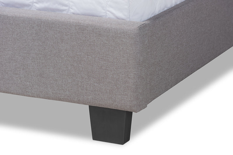 Baxton Studio Ansa Modern and Contemporary Grey Fabric Upholstered Queen Size Bed