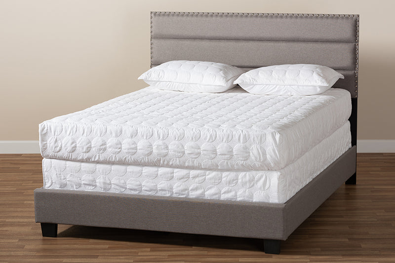 Baxton Studio Ansa Modern and Contemporary Grey Fabric Upholstered Full Size Bed