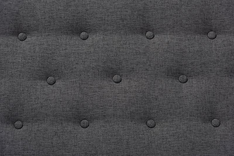 Baxton Studio Arne Mid-Century Modern Dark Grey Fabric Upholstered Walnut Finished Bench