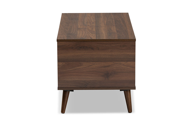 Baxton Studio Linas Mid-Century Modern Walnut Finished Coffee Table