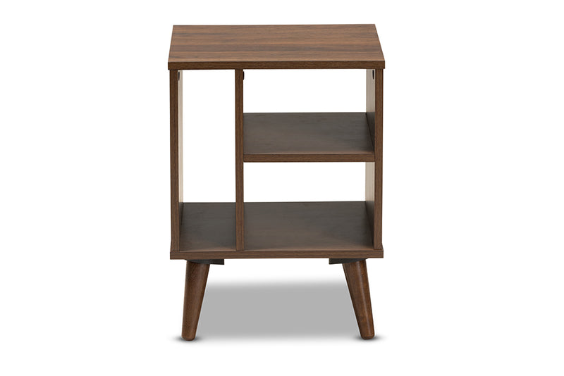Baxton Studio Sami Mid-Century Modern Walnut Finished Wood End Table