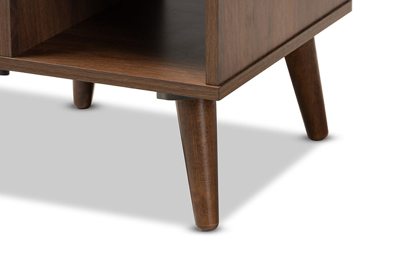 Baxton Studio Sami Mid-Century Modern Walnut Finished Wood End Table