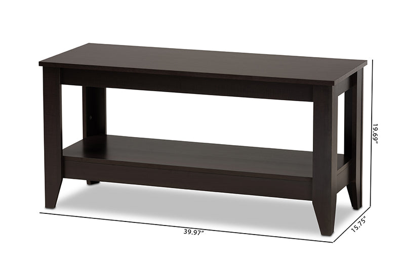 Baxton Studio Elada Modern and Contemporary Wenge Finished Wood Coffee Table