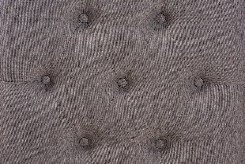 Baxton Studio Naeva Mid-Century Modern Grey Fabric Upholstered Walnut Finished Wood Footstool