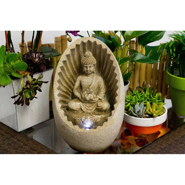 Alpine WIN322 Buddha Tabletop Fountain with LED Light